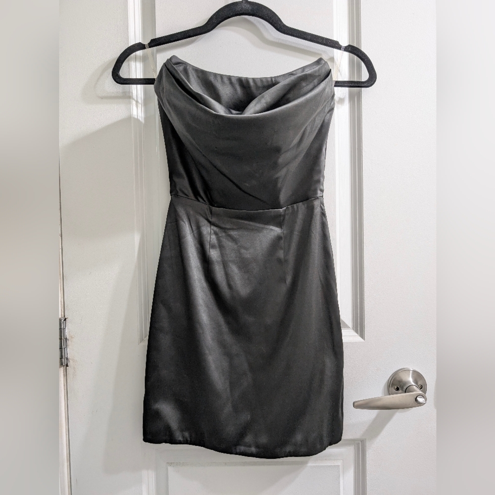 Babyboo Nataliah Satin Mini Dress - Black, XS - Picture 3 of 4